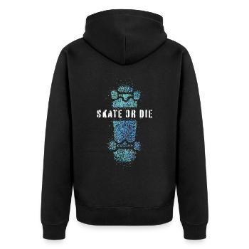 Skate or die Skateboarder Skater Longboard Skaten - Unisex Premium Bio Zip Hoodie - Schwarz - Hinten - Nico (187cm)