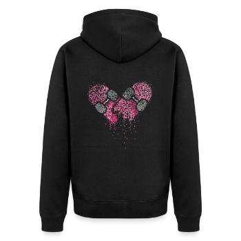 Skateboard Herz Skateboarder Skater Skateboarderin - Unisex Premium Bio Zip Hoodie - Schwarz - Hinten - Nico (187cm)