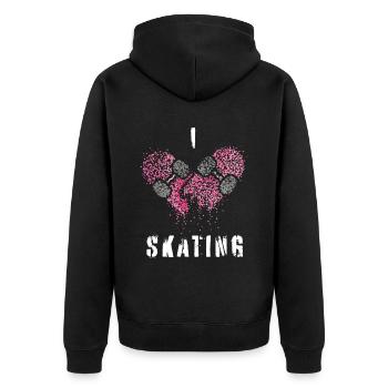 Skaterin Skateboarderin Skating Skater Skateboard - Unisex Premium Bio Zip Hoodie - Schwarz - Hinten - Nico (187cm)