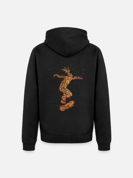 Longboard Skateboarder Skater Skateboard - Unisex Premium Organic Zip Hoodie - black