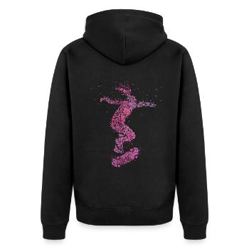 Skateboard Skating Skater Skateboarding Halfpipe - Unisex Premium Organic Zip Hoodie - black - Back - Nico (187cm)