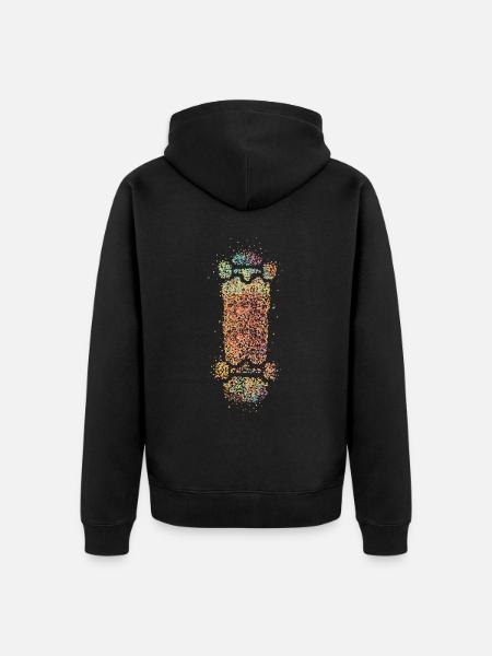 Longboard Skateboard Skater Skateboarder - Unisex Premium Organic Zip Hoodie - black