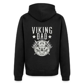 Viking Papa Fête des Pères Scandinave Viking Nordique - Veste à capuche bio Premium Unisexe - noir - Dos - Nico (187cm)