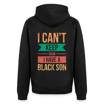 Je ne peux pas rester calme, j’ai un - Veste à capuche bio Premium Unisexe - noir - Dos - Nico (187cm)