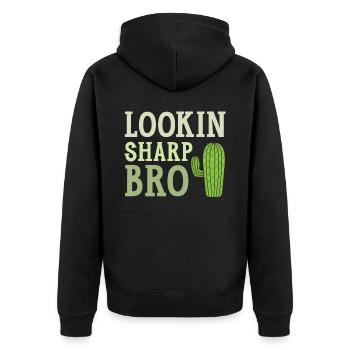 Lookin Sharp Bro Cactus Succulent Plant Lady - Veste à capuche bio Premium Unisexe - noir - Dos - Nico (187cm)