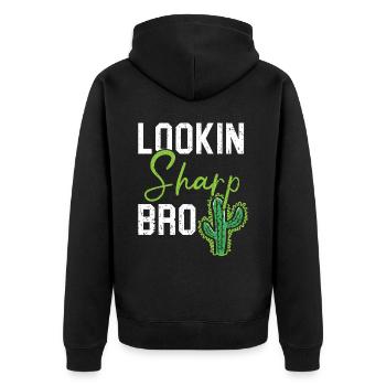 Lookin Sharp Bro Cactus Succulent Plant Lady - Veste à capuche bio Premium Unisexe - noir - Dos - Nico (187cm)