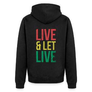 Live & Let Live for the Pride of African Americans - Unisex Premium Organic Zip Hoodie - black - Back - Nico (187cm)