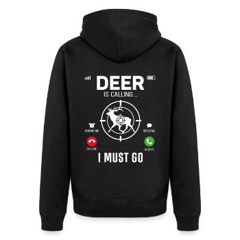 Buck Deer Hunting Hunter Téléphone - Veste à capuche bio Premium Unisexe - noir - Dos - Nico (187cm)
