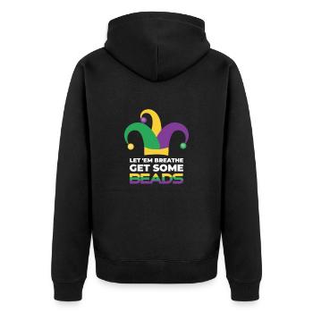 Laissez-les obtenir des perles Mardi Gra - Veste à capuche bio Premium Unisexe - noir - Dos - Nico (187cm)