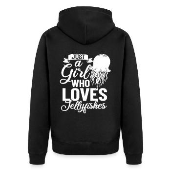 Jellyfish Meduse Fish Tank Marine Animals Aquarium - Unisex Premium Organic Zip Hoodie - black - Back - Nico (187cm)