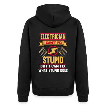 Je ne peux pas réparer Stupid Electrician - Veste à capuche bio Premium Unisexe - noir - Dos - Nico (187cm)