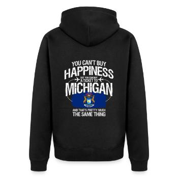 Michigan - Veste à capuche bio Premium Unisexe - noir - Dos - Nico (187cm)
