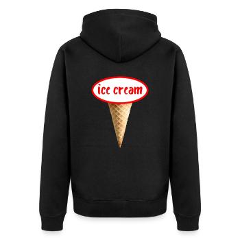ice cream cornet de glace ovale rouge - Veste à capuche bio Premium Unisexe - noir - Dos - Nico (187cm)