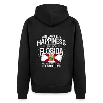 Florida - Unisex Premium Bio Zip Hoodie - Schwarz - Hinten - Nico (187cm)
