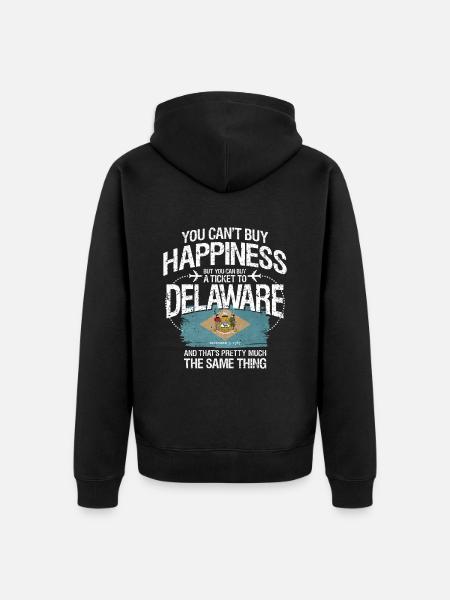 Delaware - Unisex Premium Organic Zip Hoodie - black