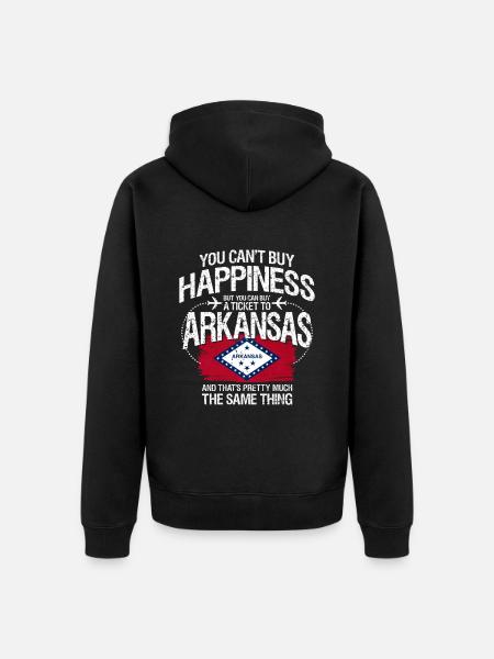 Arkansas - Unisex Premium Organic Zip Hoodie - black