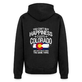 Colorado - Unisex Premium Bio Zip Hoodie - Schwarz - Hinten - Nico (187cm)