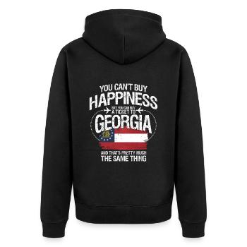 Georgia - Unisex Premium Bio Zip Hoodie - Schwarz - Hinten - Nico (187cm)
