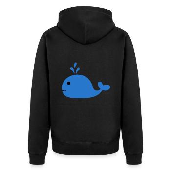Wale Wal Symbol Piktogramm Walfisch Blauwal Outfit - Unisex Premium Bio Zip Hoodie - Schwarz - Hinten - Nico (187cm)