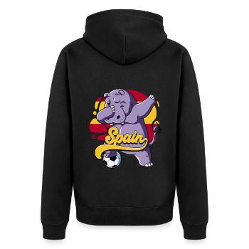 Spanien Fußball - Unisex Premium Bio Zip Hoodie - Schwarz - Hinten - Nico (187cm)