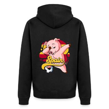Spanien Fußball - Unisex Premium Bio Zip Hoodie - Schwarz - Hinten - Nico (187cm)