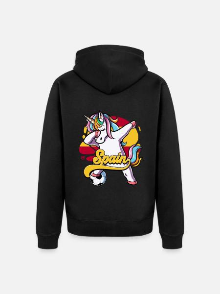 Spanien Fußball - Unisex Premium Bio Zip Hoodie - Schwarz