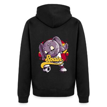 Spanien Fußball - Unisex Premium Bio Zip Hoodie - Schwarz - Hinten - Nico (187cm)