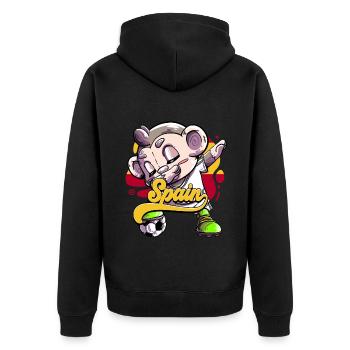 Spanien Fußball - Unisex Premium Bio Zip Hoodie - Schwarz - Hinten - Nico (187cm)