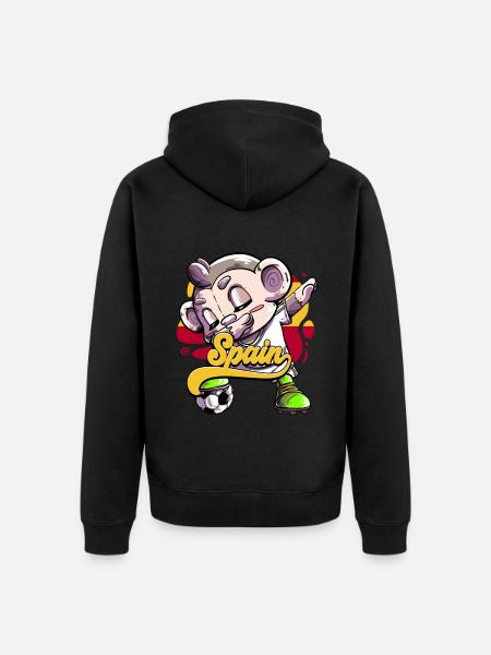 Spanien Fußball - Unisex Premium Bio Zip Hoodie - Schwarz