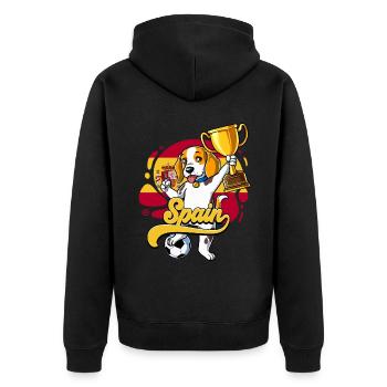 Spanien Fußball - Unisex Premium Bio Zip Hoodie - Schwarz - Hinten - Nico (187cm)