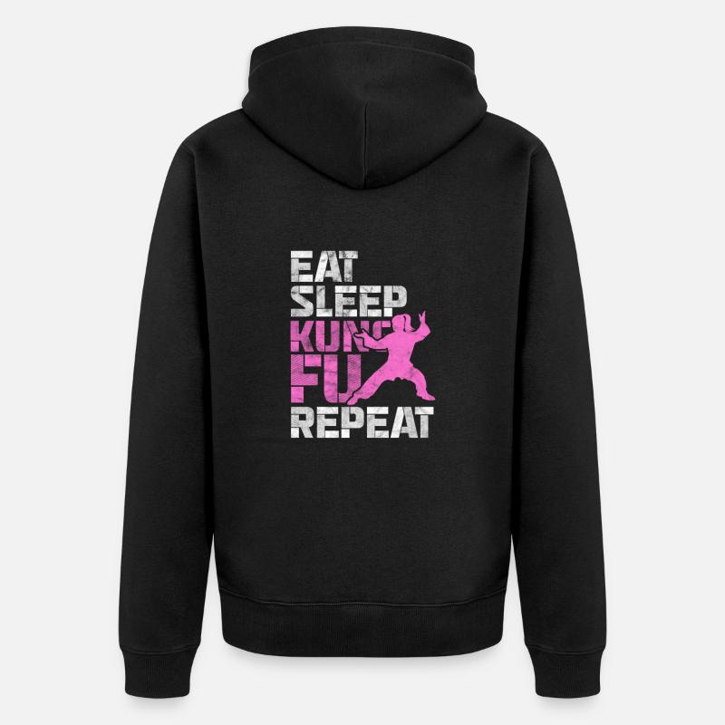 Kung Fu - Unisex Premium Bio Zip Hoodie - Schwarz
