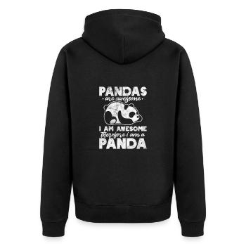 Panda - Veste à capuche bio Premium Unisexe - noir - Dos - Nico (187cm)