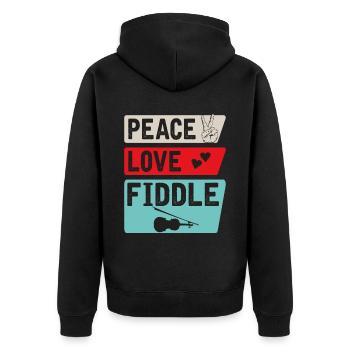 Peace Love Fiddle Instrument de musique - Veste à capuche bio Premium Unisexe - noir - Dos - Nico (187cm)