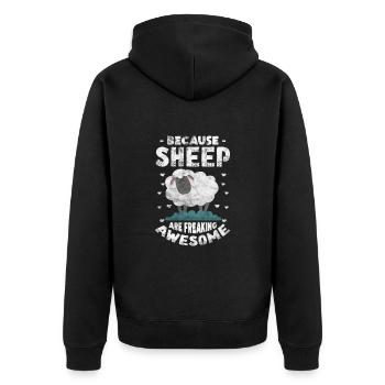 Moutons Élevage Élevage Mouton Chèvre Cadeau - Veste à capuche bio Premium Unisexe - noir - Dos - Nico (187cm)