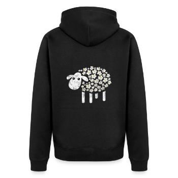 Moutons Élevage Élevage Mouton Chèvre Cadeau - Veste à capuche bio Premium Unisexe - noir - Dos - Nico (187cm)