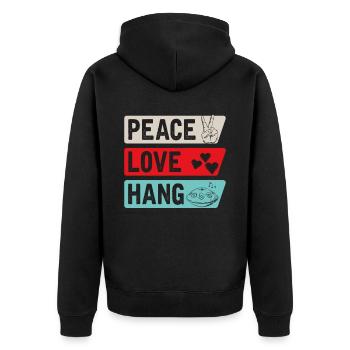Peace Love Hang Instrument de musique - Veste à capuche bio Premium Unisexe - noir - Dos - Nico (187cm)