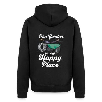 Le jardin est mon endroit heureux jardinier jardinier - Veste à capuche bio Premium Unisexe - noir - Dos - Nico (187cm)