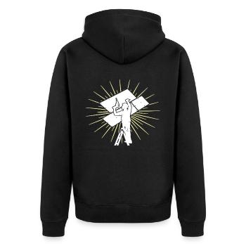 Tournevis magazine installateur de cloisons sèches - Veste à capuche bio Premium Unisexe - noir - Dos - Nico (187cm)