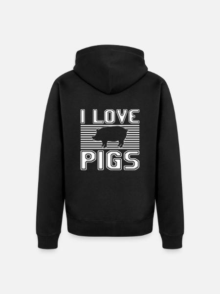 J’adore les cochons - Veste à capuche bio Premium Unisexe - noir