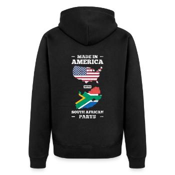 Fabriqué en Amérique avec des pièces sud-africaines - Veste à capuche bio Premium Unisexe - noir - Dos - Nico (187cm)
