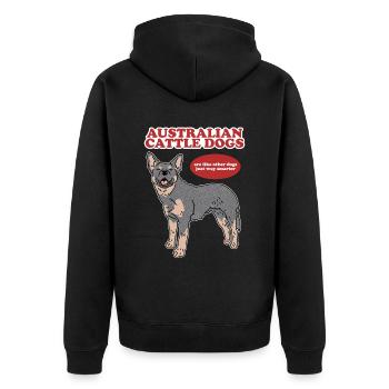Cadeau de propriétaire de chien de bétail australien - Veste à capuche bio Premium Unisexe - noir - Dos - Nico (187cm)