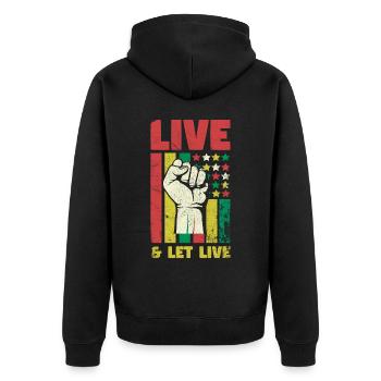 Live & Let Live for the Pride of African Americans - Unisex Premium Organic Zip Hoodie - black - Back - Nico (187cm)