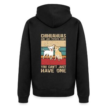 Chihuahua Dog Dog Owner Gift - Unisex Premium Organic Zip Hoodie - black - Back - Nico (187cm)