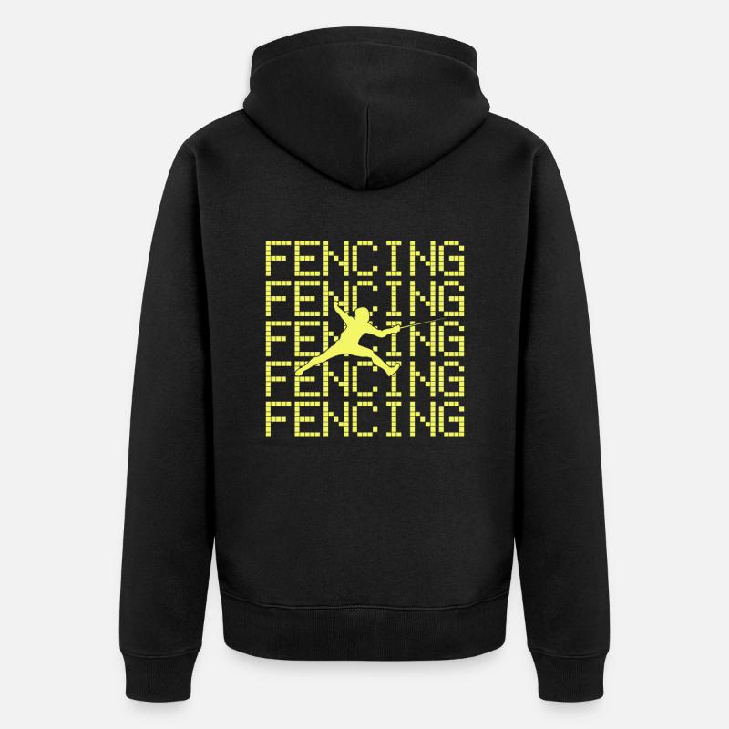 Fechten - Unisex Premium Bio Zip Hoodie - Schwarz