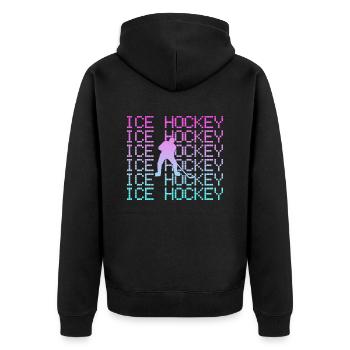 Hockey sur glace - Veste à capuche bio Premium Unisexe - noir - Dos - Nico (187cm)