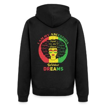 Je suis le rêve le plus fou de mes ancêtres pour - Veste à capuche bio Premium Unisexe - noir - Dos - Nico (187cm)