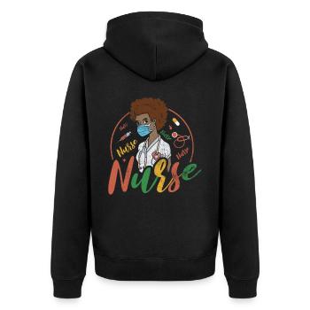 Krankenschwester Für Stolz Schwarze - Unisex Premium Bio Zip Hoodie - Schwarz - Hinten - Nico (187cm)