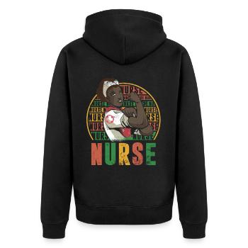 Krankenschwester Für Stolz Schwarze - Unisex Premium Bio Zip Hoodie - Schwarz - Hinten - Nico (187cm)