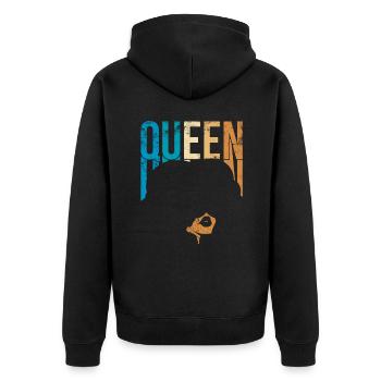 Queen For Pride Black African American Woman - Unisex Premium Organic Zip Hoodie - black - Back - Nico (187cm)