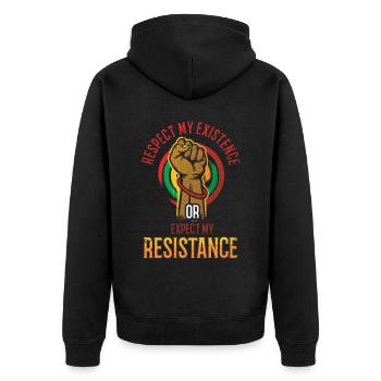 Respectez mon existence ou attendez-vous à la mienne pour - Veste à capuche bio Premium Unisexe - noir - Dos - Nico (187cm)